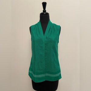 Banana Republic Sleeveless, Polka dot, Button Down Blouse(Size 2)